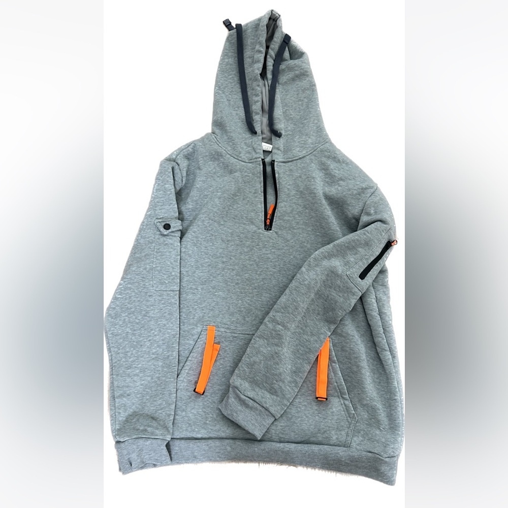 Gray Man Jacket with Orange Accents